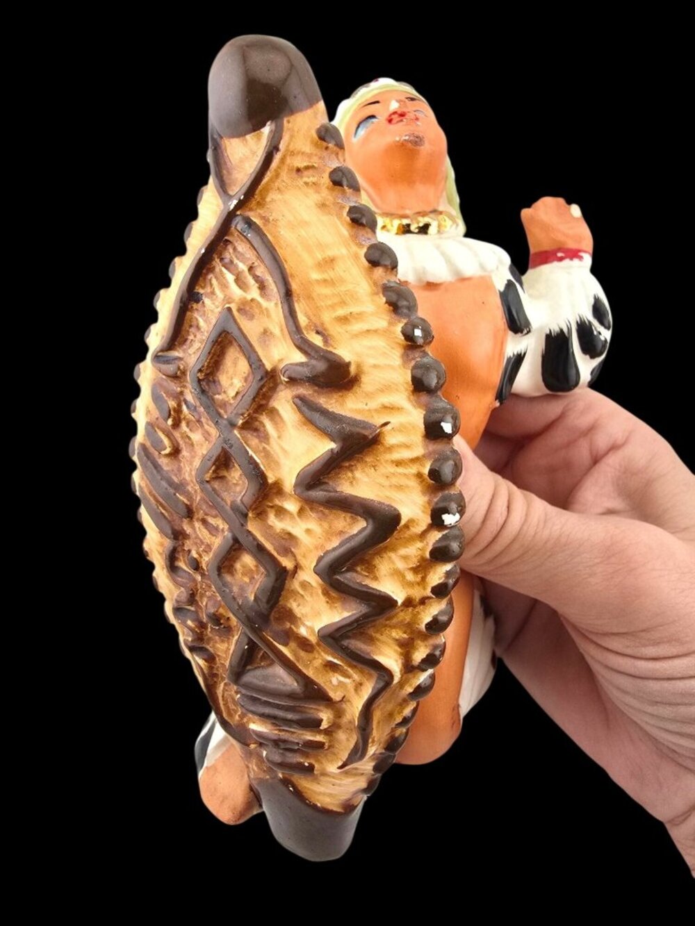 Vintage Wales Japan Native American Chief Figurines Set/2 Hand-Painted Ceramic - Picture 5 of 16